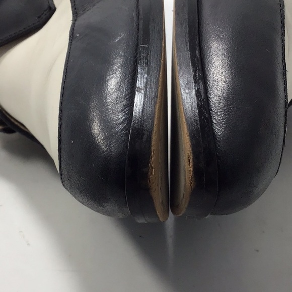 J.Crew Color lock Black White Leather Loafers 90s With Buckle Closure Size 6.5 - Picture 12 of 16